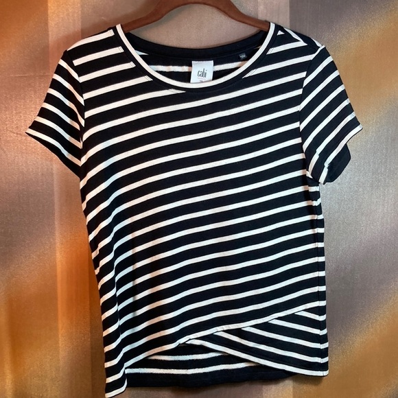 Cabi small black and white stripe t-shirt. 34” chest. B3 - Picture 1 of 3